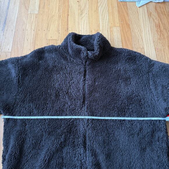 Victoria's Secret Pink Black Sherpa Full Zip Teddy Fleece Jacket Size L Cozy - Picture 10 of 14